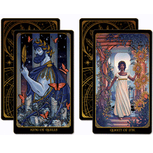 Load image into Gallery viewer, Literary Tarot Deck the king of quills and queen of ink card