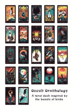 Load image into Gallery viewer, Occult Ornithology Tarot Deck example of all cards in set